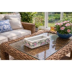 Vintage Andrea by Sadek Porcelain Grape Planter Box Hand Painted Macau